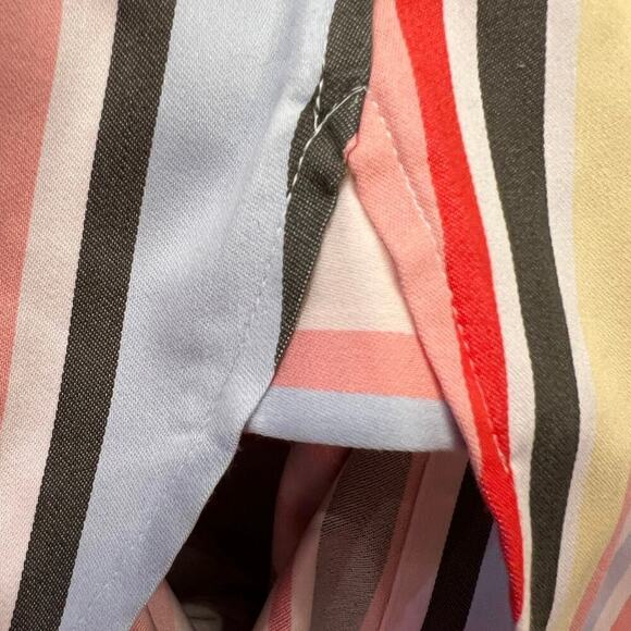 Chico’s Colorful Striped Cotton Blend No Iron Chic Stretch  Blouse Size 3 (16) - Picture 9 of 11